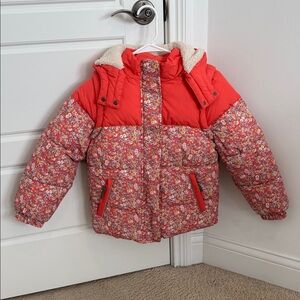 Boden Girls 2-in-1 Padded Coat, Rose Petal Pink Vintage Floral 9-10y